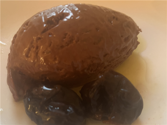 chocolate mousse and prunes